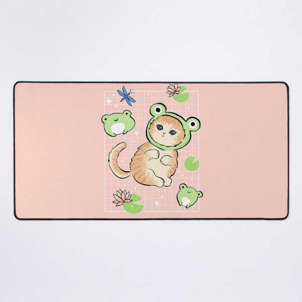 Vista previa del artículo con la obra «Japonés Retro 90s Cottagecore Kawaii Toads and Cat in Frog Hat: Un divertido disfraz de gatito rana y rana gato naranja», diseñado y vendido por MinistryOfFrogs.