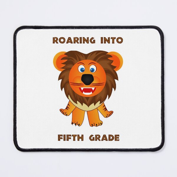 Item preview, Roaring Into Fifth Grade (Cartoon Lion) designed and sold by TimespunThreads.