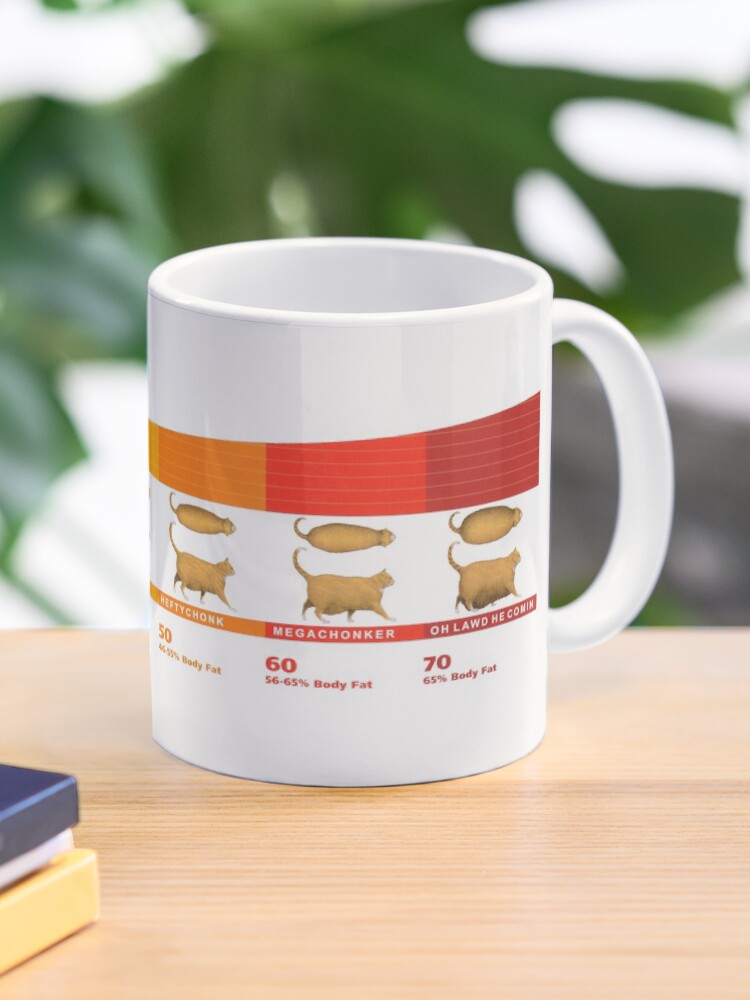 Aperçu 1 sur 6. Mug à café avec l'œuvre Mème de chat Chonk Chart créée et vendue par Merch-On.