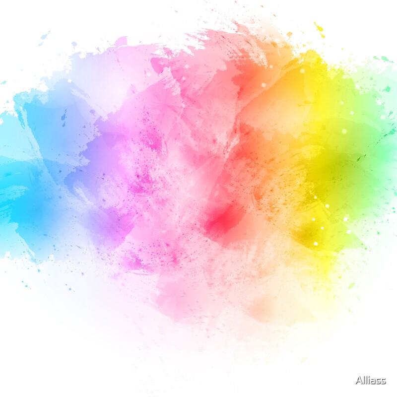 "Rainbow abstract artistic watercolor splash background" Posters by