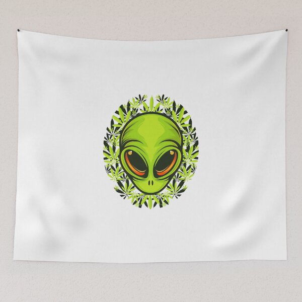 Item preview, Alien Face with Cannabis Classic T-Shirt designed and sold by SLSandaruwan.