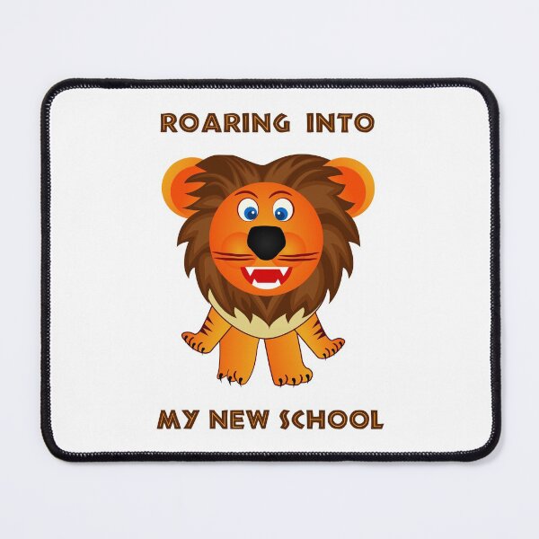 Item preview, Roaring Into My New School (Cartoon Lion) designed and sold by TimespunThreads.