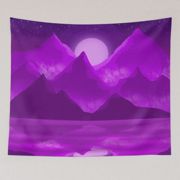 Item preview, Purple lake landscape at night designed and sold by KheinJohn.