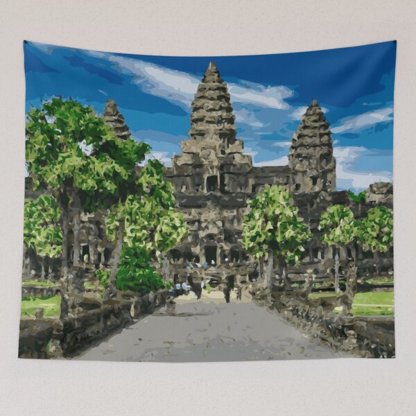 Item preview, CAMBODIA Siem Reap Ankor Wat Front designed and sold by VoyageVectors.