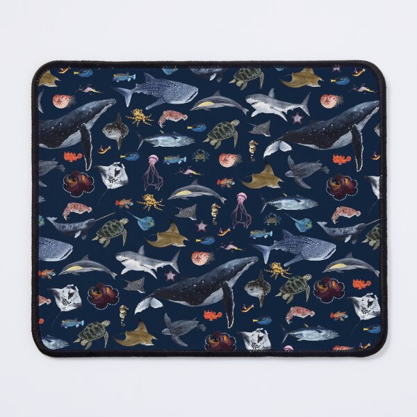 Item preview, SEA ANIMALS PATTERN (navy) designed and sold by BEATRIZ ABAITUA.