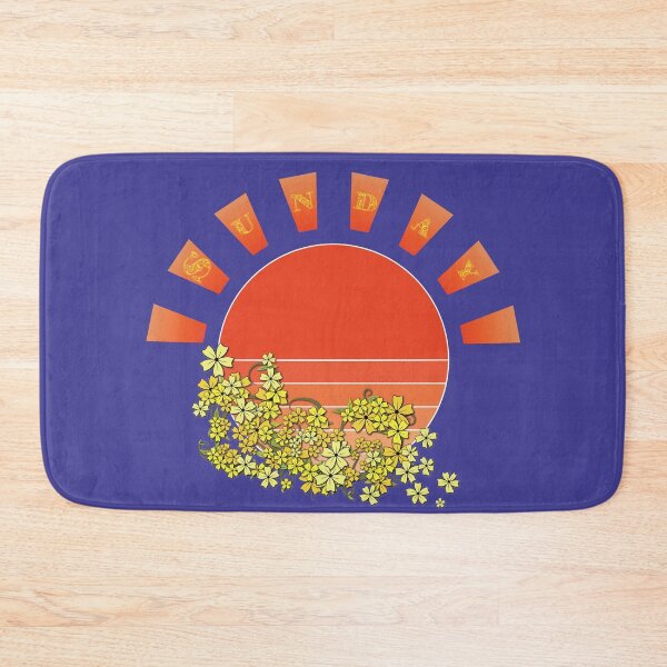 Item preview, Sunny Sunday Sunset with Summer Flower Vine on Blue designed and sold by Karen McFarland.