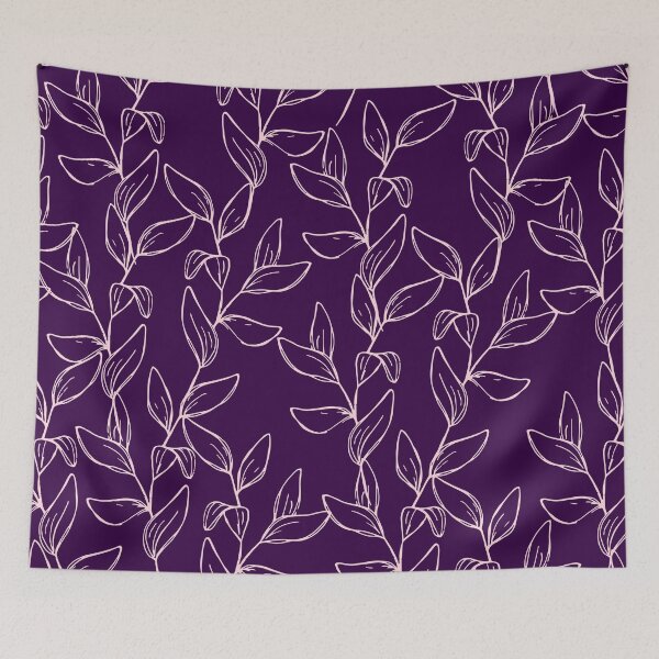 Item preview, Purple Lineart Leaves Pattern designed and sold by subidesigns.