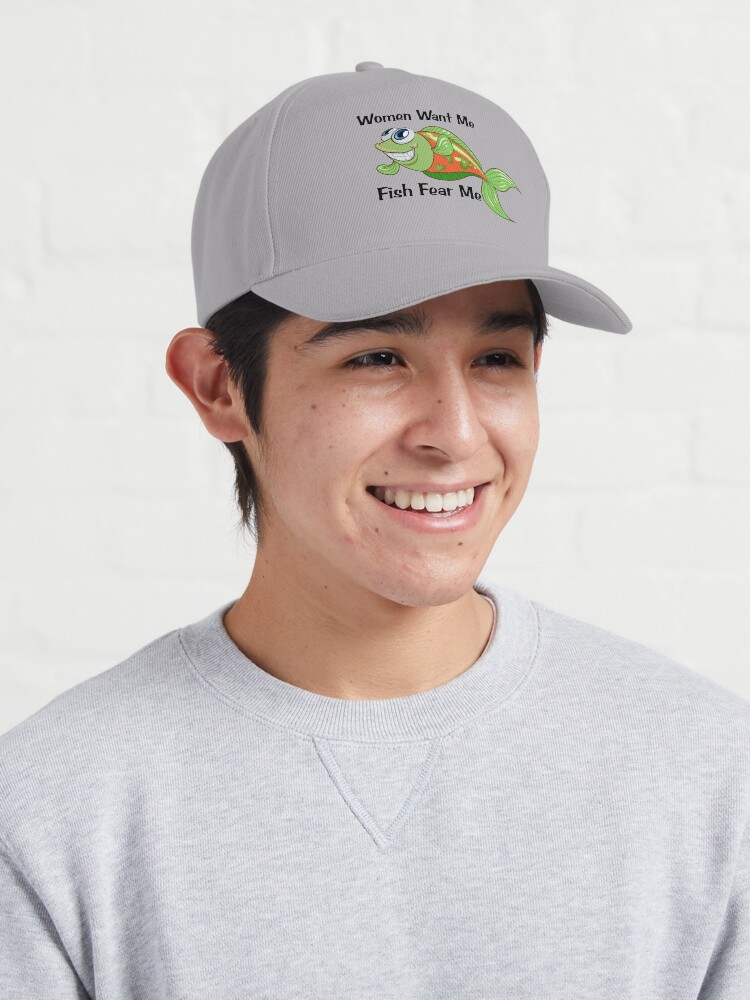 Fish Fear Me Women Want Me - Hat | Embroidered Fishing Cap Foam trucker hat  