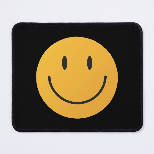 Smiley Face Illustration with Black Background Mouse Pad