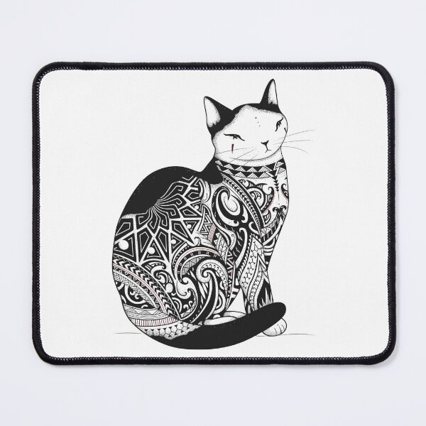Item preview, Cat in Tribal Tattoo designed and sold by runcatrun.