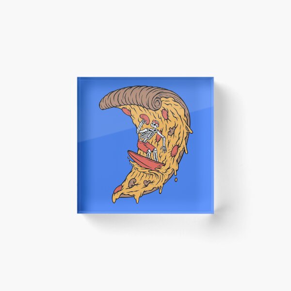 Item preview, Awesome skelleton surfer in pizza designed and sold by InvisibleMind.