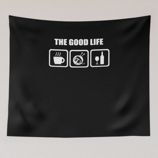 Item preview, The Good Life Coffee Knitting Wine designed and sold by clickmostro.