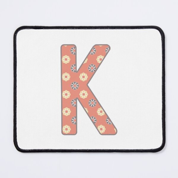 Item preview, MONOGRAM LETTER K PINK FLORAL TYPOGRAPHY DESIGN designed and sold by RhubarbMyrtle.