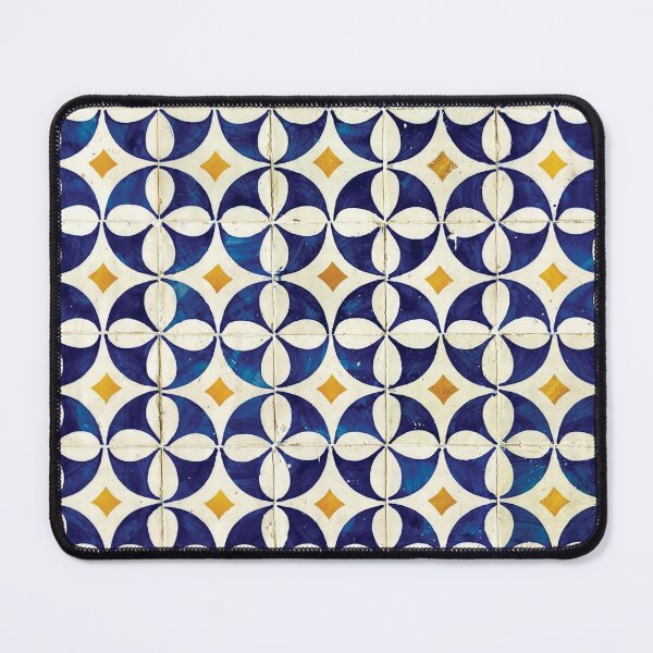 Item preview, Portuguese Tiles - Azulejo Blue, White and Yellow Pattern Design designed and sold by idovedesign.