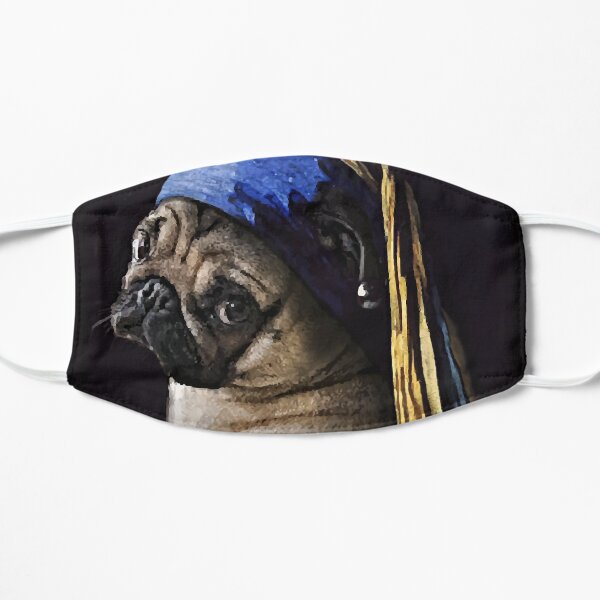 PUG WITH PEARL EARRING Classic T-Shirt Flat Mask