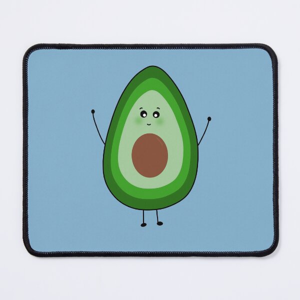Item preview, Cute Blushing Avocado Blue Background designed and sold by DeliliahDoodles.