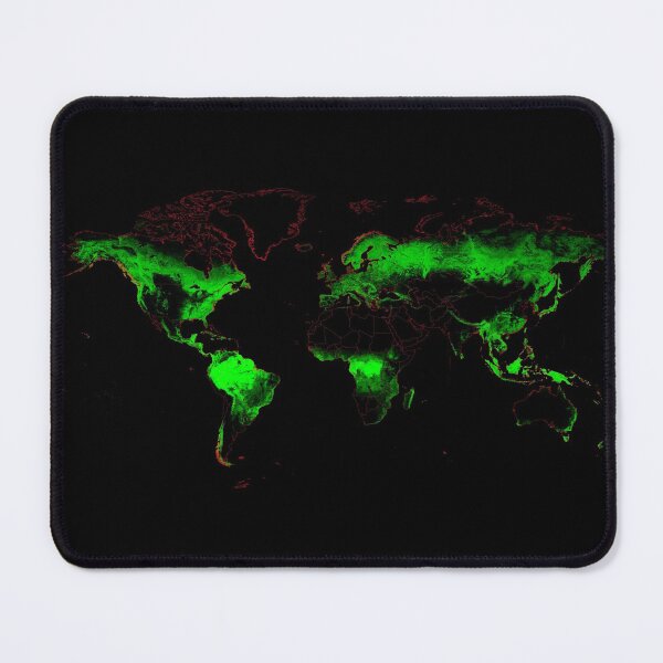 Item preview, Forest Cover Map of the World with Black Background designed and sold by GrasshopperGeo.