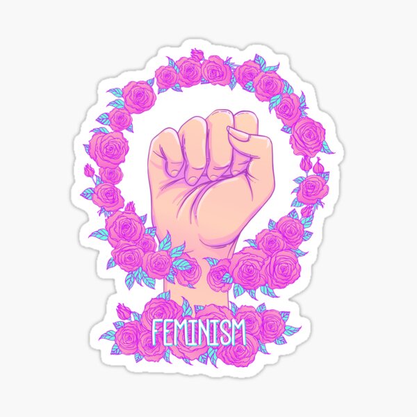 Feminism and Roses Sticker