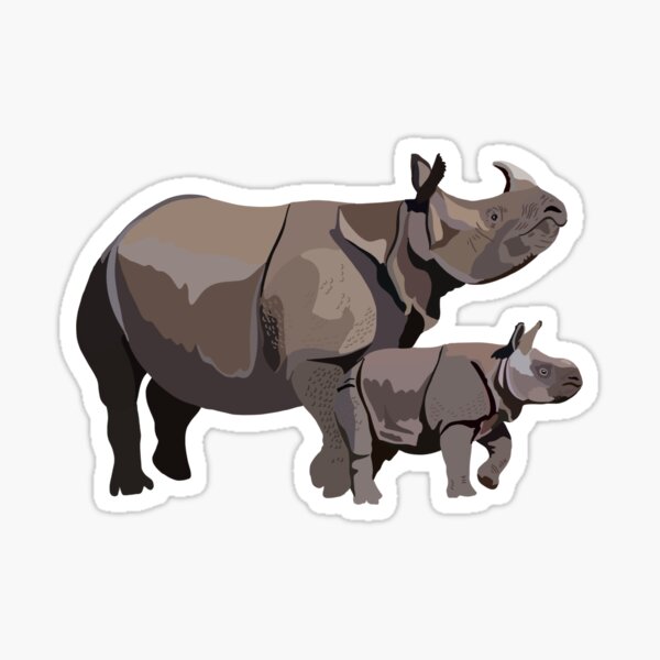 Cool African Wild Rhinoceros Rhino  #14223 2 x Heart Stickers 7.5 cm 