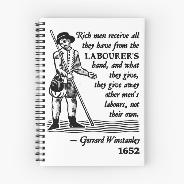 Item preview, Gerrard Winstanley Diggers Quote (Black) designed and sold by Hot-To-Trot.