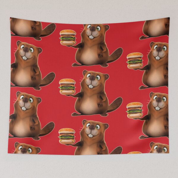 Item preview, A Cheerful Beaver Wants To Eat A Juicy Burger designed and sold by Phantasmal-2-do.