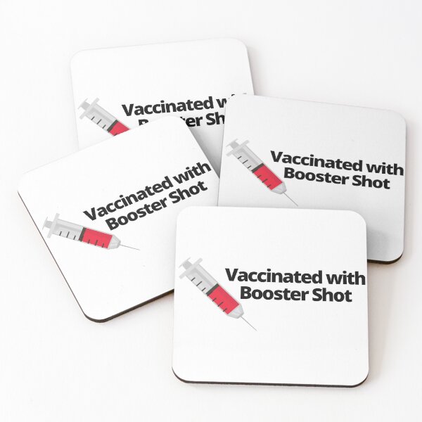 Item preview, Vaccinated with Booster Shot (Black Text) - Covid Booster Shot for Vaccinated People designed and sold by CaitU.