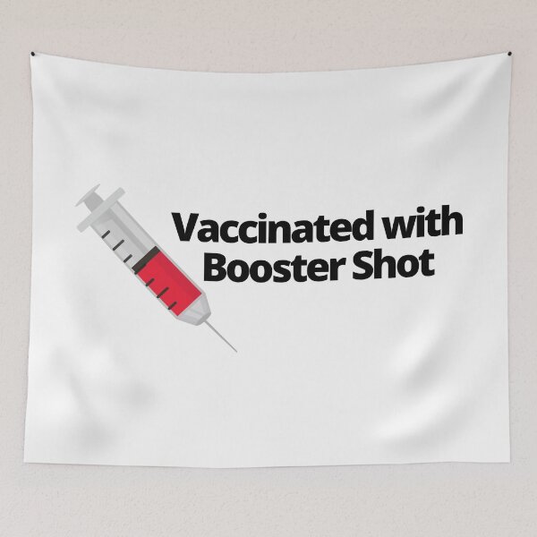 Item preview, Vaccinated with Booster Shot (Black Text) - Covid Booster Shot for Vaccinated People designed and sold by CaitU.
