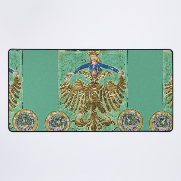 Item preview, ALCHEMICAL SYMBOLISM Golden Eagle Coiled Dragons in Gold Green Blue designed and sold by BulganLumini.