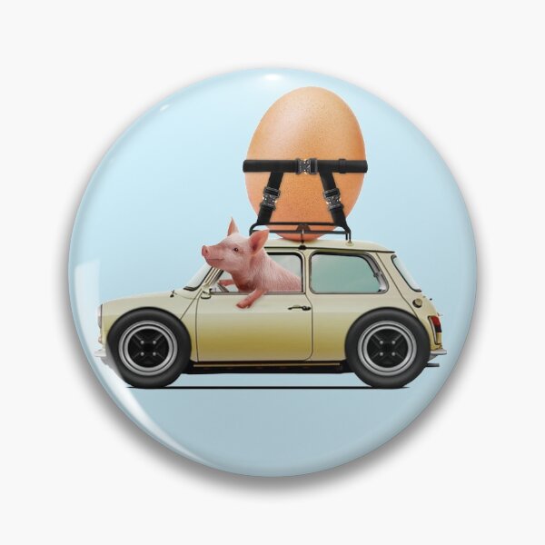 Item preview, Bacon and Eggs - Piglet Driving a Car with an Egg on the Room designed and sold by Vin  Zzep.
