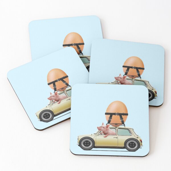 Item preview, Bacon and Eggs - Piglet Driving a Car with an Egg on the Room designed and sold by Vin  Zzep.