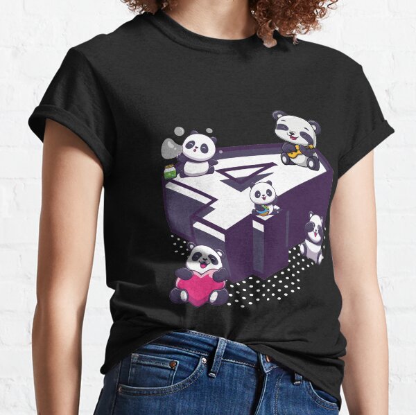 Kids Turning 4 Years Old Panda Bear 4th Birthday Party B-day Classic T-Shirt