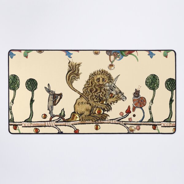 Item preview, WEIRD MEDIEVAL BESTIARY MAKING MUSIC Violinist Lion,Hare And Snail Cat by Bulgan Lumini designed and sold by BulganLumini.