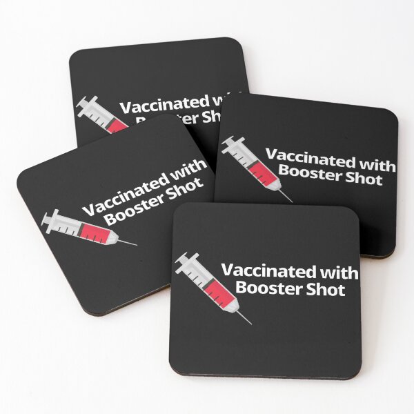 Item preview, Vaccinated with Booster Shot (White Text) - Covid Booster Shot for Vaccinated People designed and sold by CaitU.