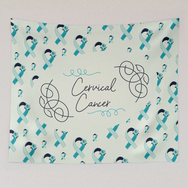 Item preview, Cervical Cancer Awareness, Cervical Cancer Ribbon Pattern designed and sold by AnsDesigns.