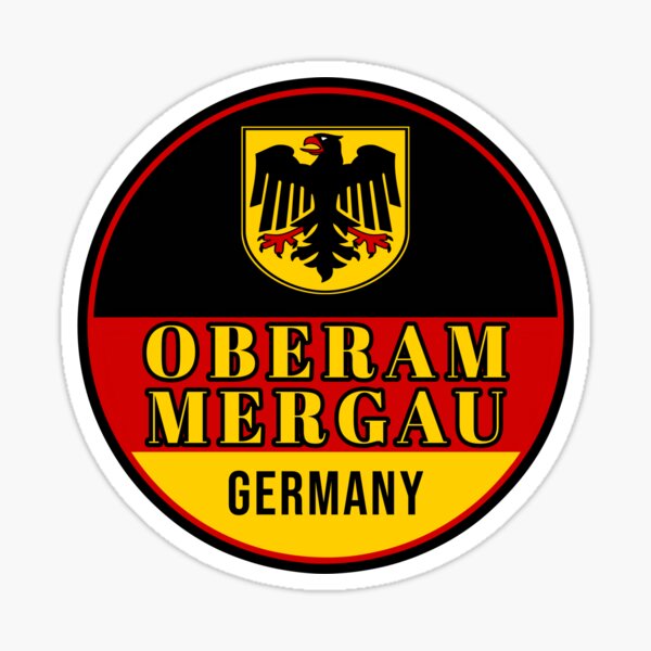 Oberammergau Germany Round Flag Sticker