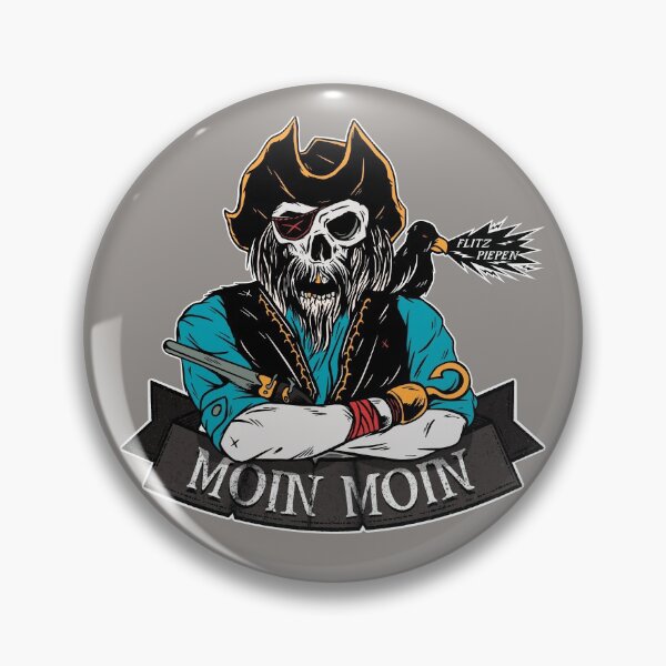 Item preview, Moin Moin Flitz beeper skeleton pirate Halloween designed and sold by 99vectors.