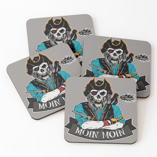 Item preview, Moin Moin Flitz beeper skeleton pirate Halloween designed and sold by 99vectors.