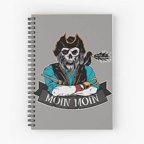 Item preview, Moin Moin Flitz beeper skeleton pirate Halloween designed and sold by 99vectors.