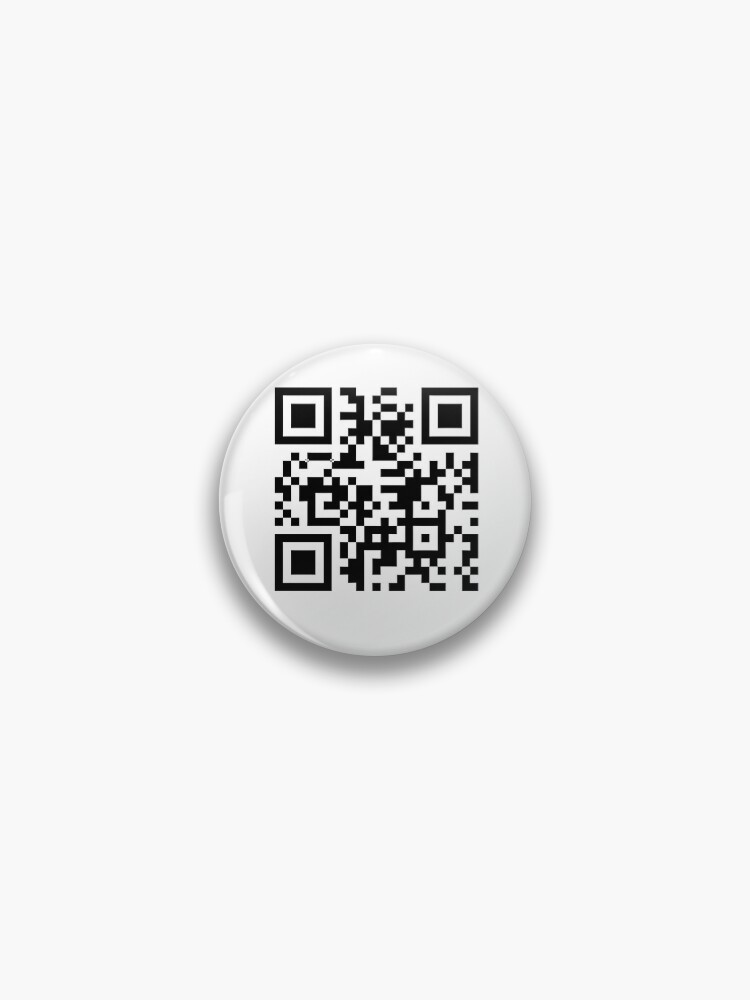 Rick Roll QR Code Small Pin for Sale by designsbykevin