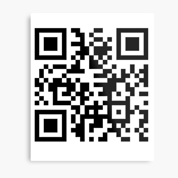 Rick Roll QR Code Prank Metal Print by Ally Says Hi - Pixels