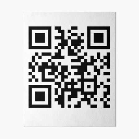 rickroll qr code Art Board Print for Sale by bsashop