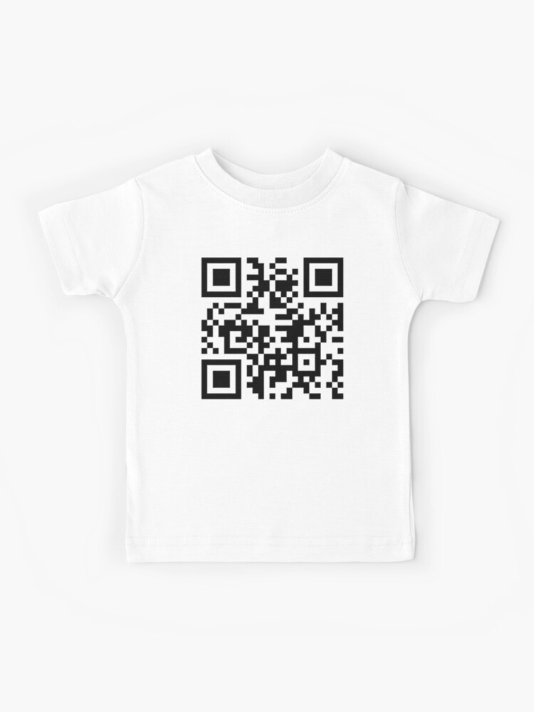 Funny 'Rick Roll QR' Code Scan Prank Meme Design Kids T-Shirt