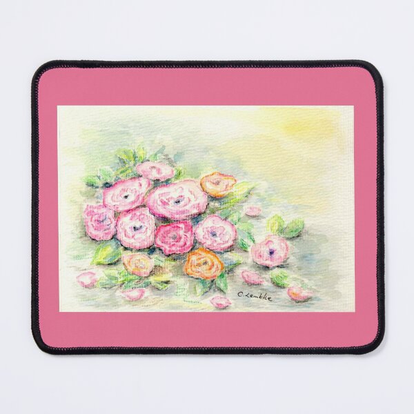 Item preview, Roses in Pink and Orange Pastel Colours designed and sold by CarolineLembke.