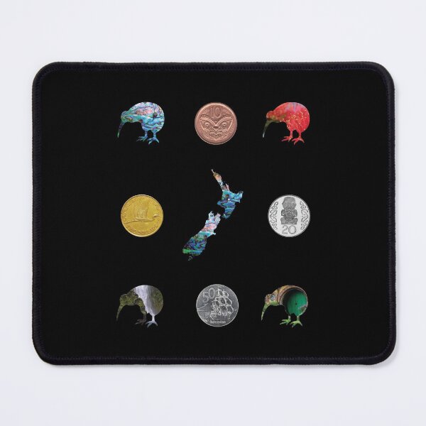 Item preview, NEW ZEALAND MAP KIWIS COINS  designed and sold by Madjack Tees Kiwi SuperStore.