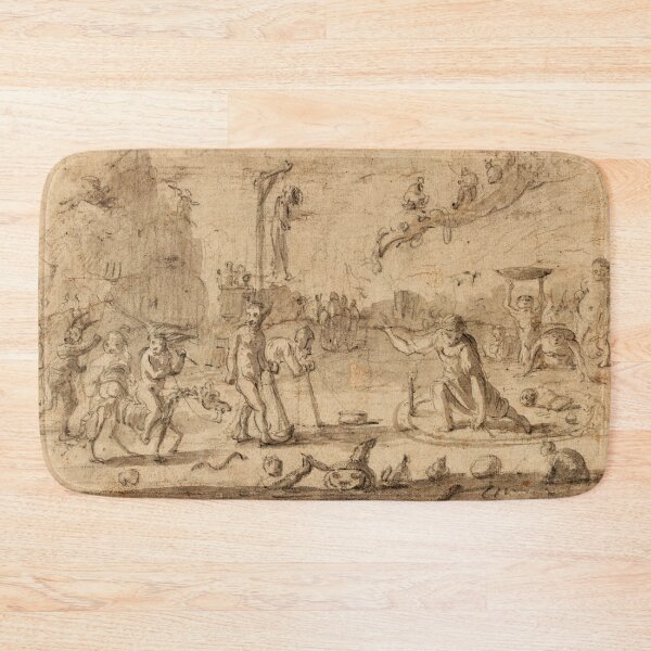Item preview, Hellscape vintage Medieval sketch in the style of Bosch designed and sold by Vintage Designs +.