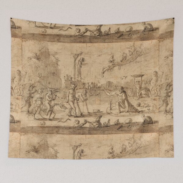 Item preview, Hellscape vintage Medieval sketch in the style of Bosch designed and sold by Vintage Designs +.