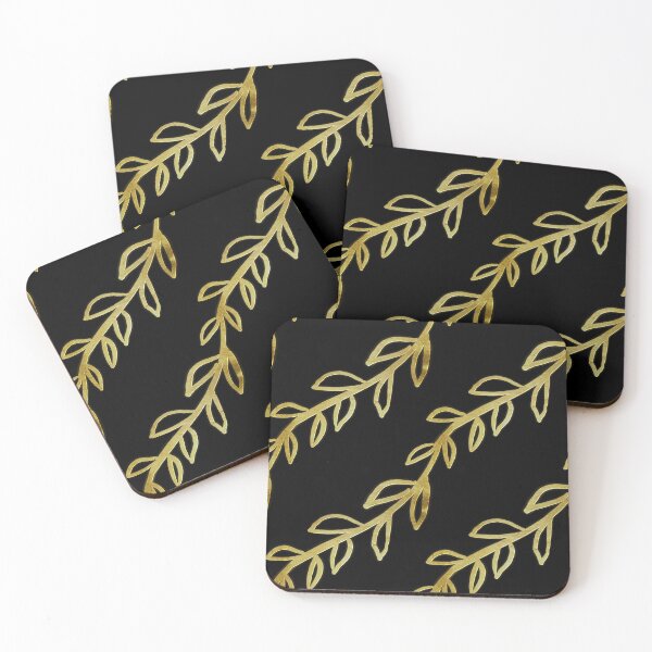 Item preview, Black and golden leafy pattern  designed and sold by Eve :).