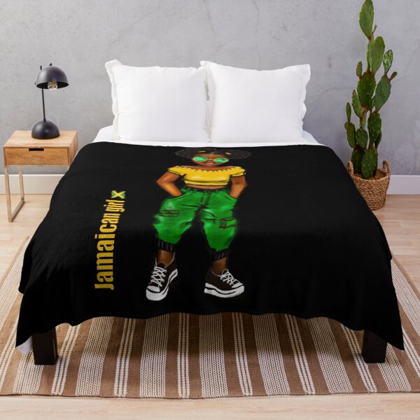 Item preview, Jamaican girl in green shades with colours of Jamaican flag in black green and gold inside a heart shape designed and sold by Artonmytee.