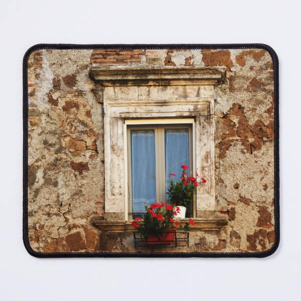 Item preview, Antique window with red flowers designed and sold by Anna Lemos.