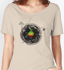 Reggae Music - Vinyl Records Cannabis Leaf - DJ inspired design Women's Relaxed Fit T-Shirt